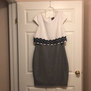 Navy and white dress